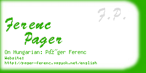 ferenc pager business card